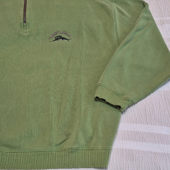 Tommy Bahama Men's Light Green Zip-Up Sweater - Picture 5 of 10